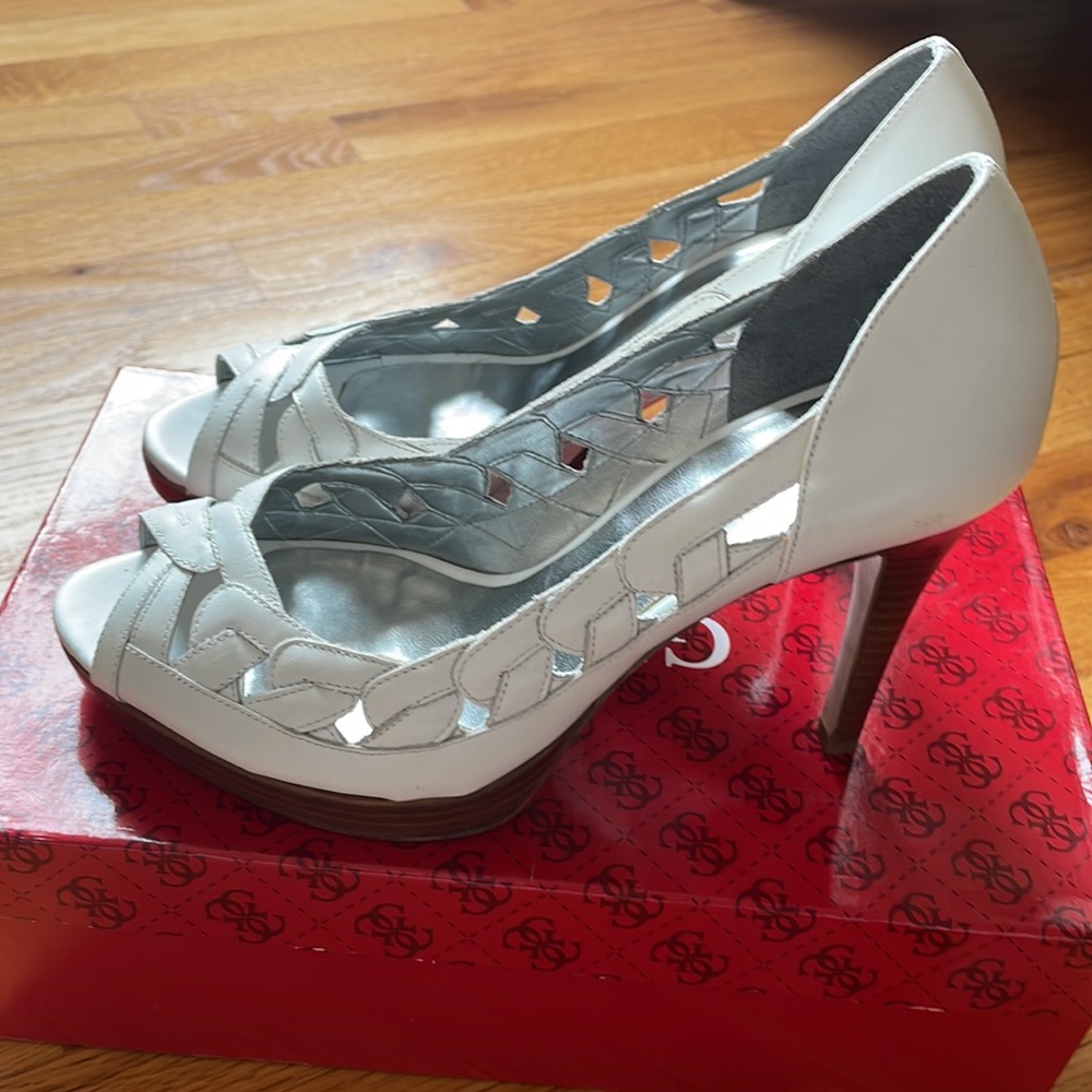 Guess White Heel